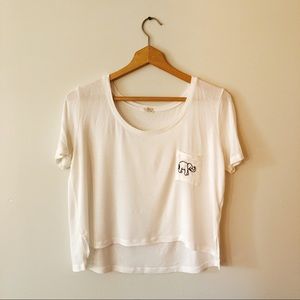 Brandy Melville Tee with Embroidered Elephant